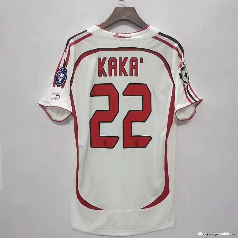 AC Milan Classic Kaka #22 soccer jersey White AC Milan for Daily Styling