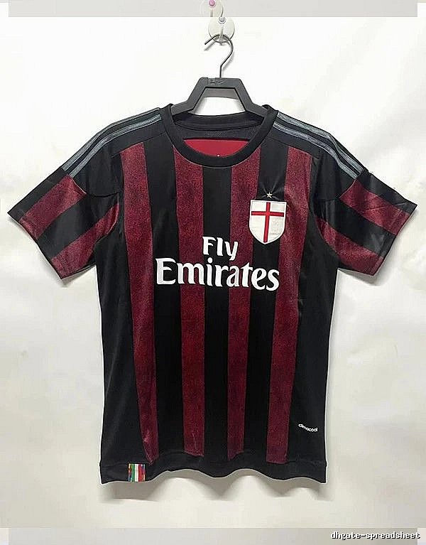 AC Milan Daily Retro soccer jersey Red Black Striped with Visual Detail