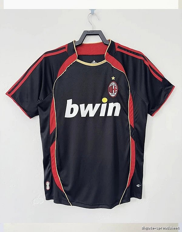 AC Milan Relaxed Retro soccer jersey Red Black Striped with Designer-Inspired Detail