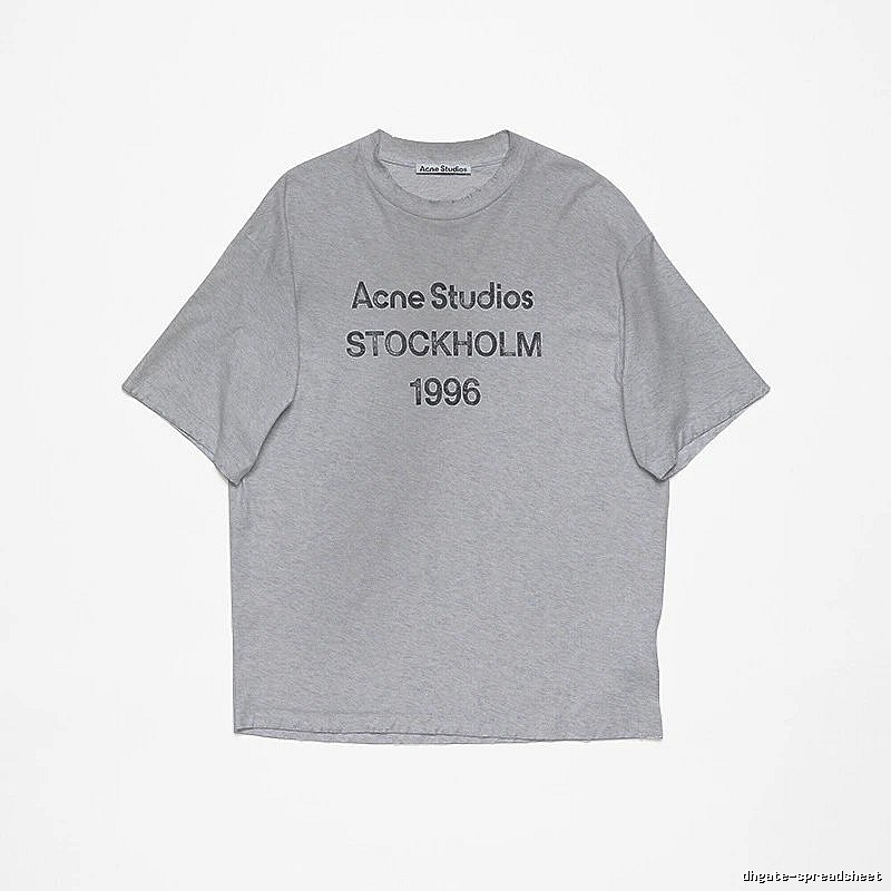 Acne Studios 2090-80 Gray Style Ac908026 Stockholm Logo T-Shirt Streetwear Look