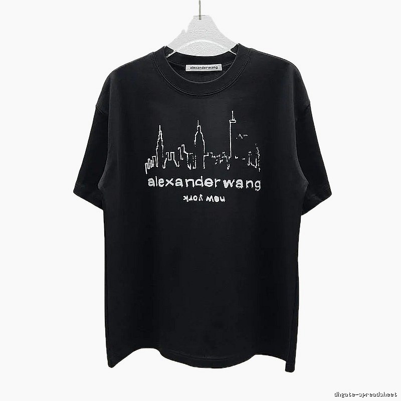 Alexander Wang Trendy & Cool Skyline Print Black T-Shirt