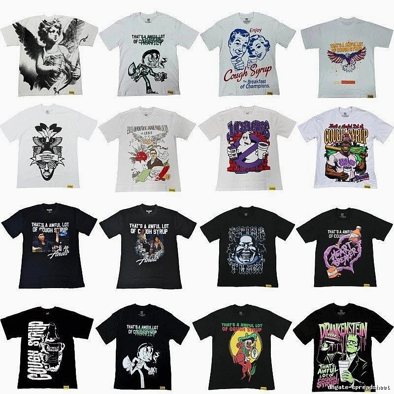 ALOCS Printed American Street Style Multi-color Short-sleeve T-shirt