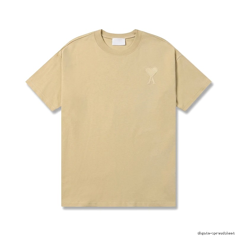 AMI Love Minimalist Style Beige T-shirt
