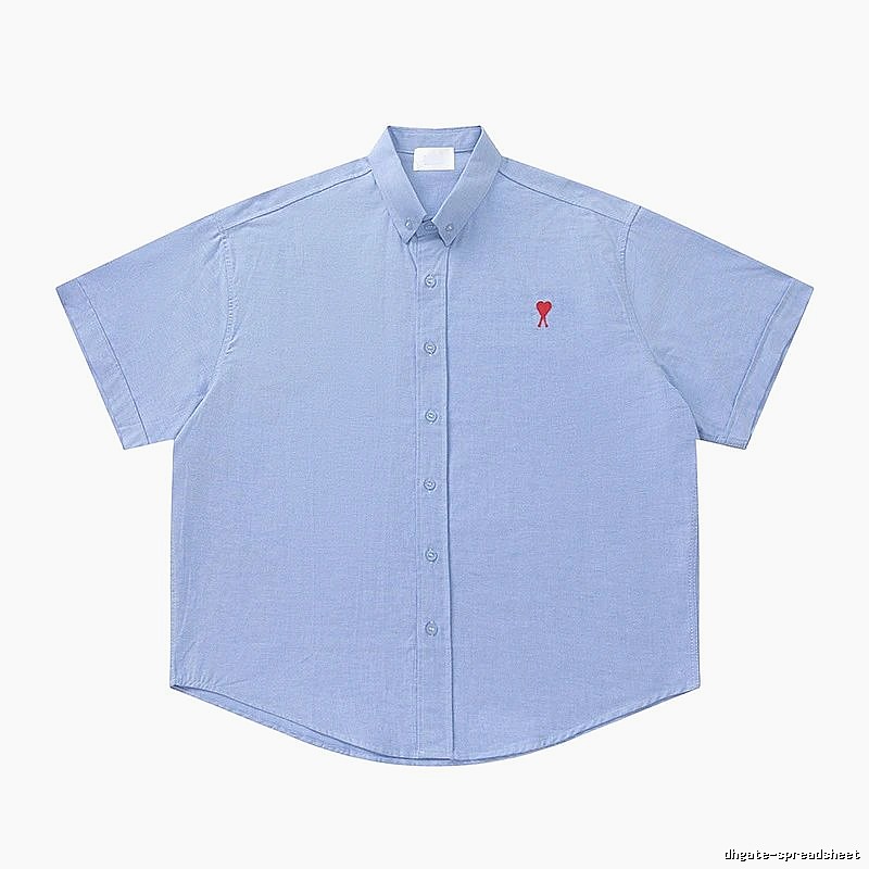 AMI Love Series Simple Style Blue Shirt
