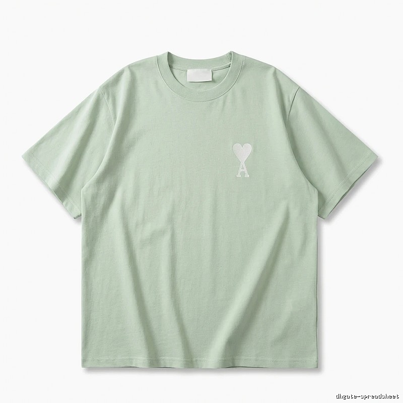 AMI Love Series Simple Style Light Green T-shirt