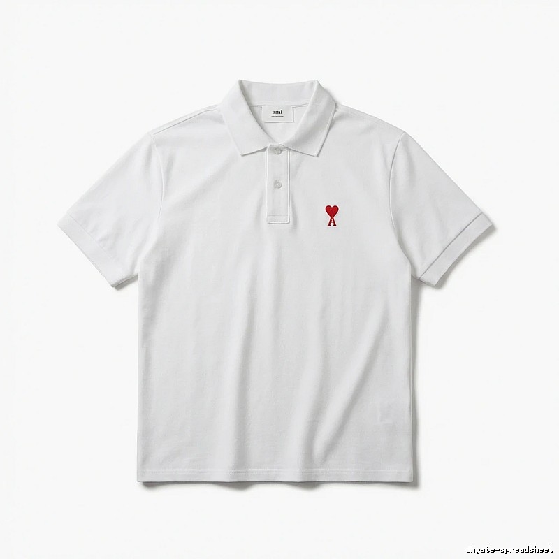 AMI Love Simple White Polo Shirt