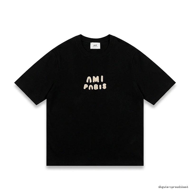 AMI Paris Alphabet Style Black T-shirt