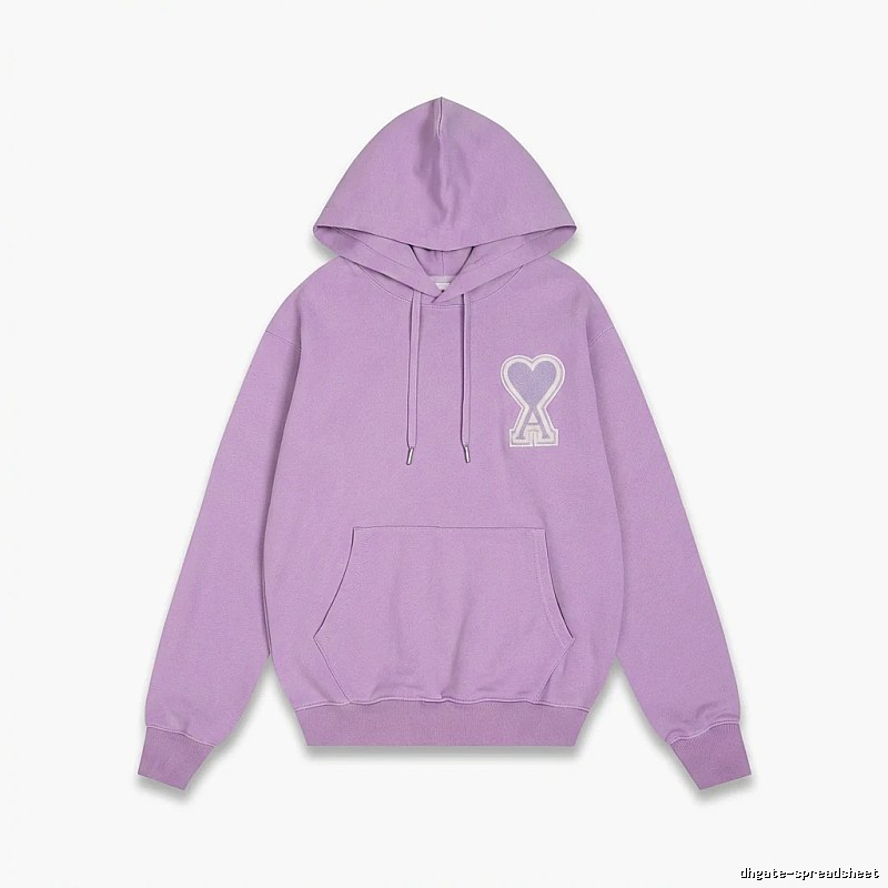 AMI series trendy brand light purple hoodie