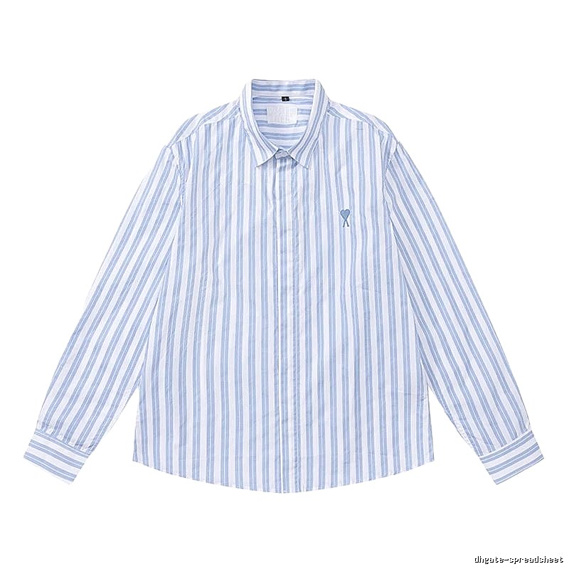 AMI Stripe Simple Blue Shirt