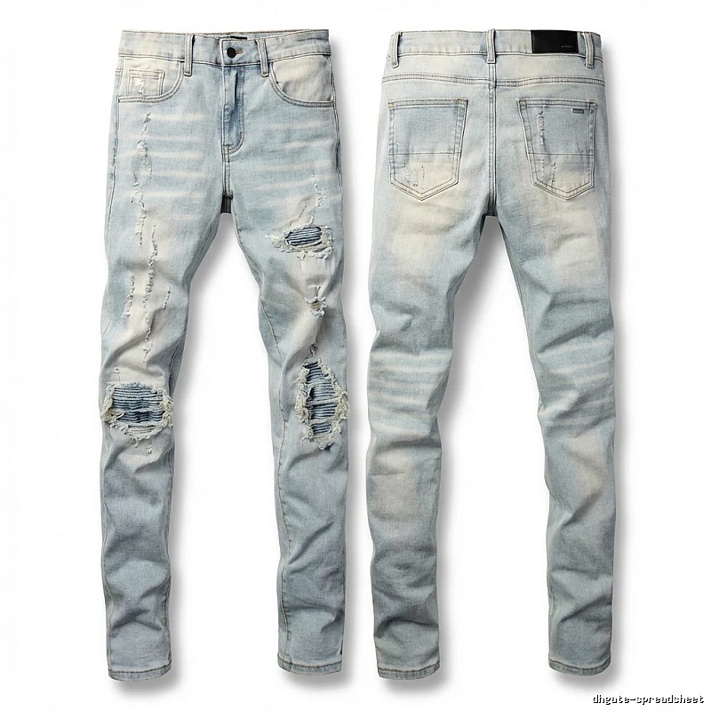 AMI Trendy Light Blue Jeans with Holes
