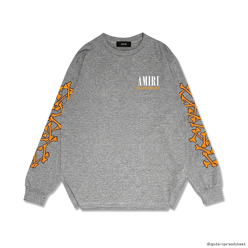 AMIRI Grey and Orange Trendy and Cool Sweatshirt