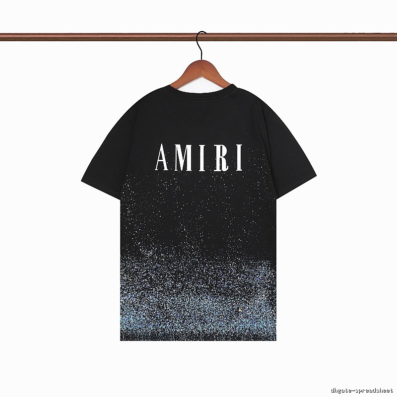 Amiri Premium Style Graphic T-shirt White Blue Amiri for Resort Outfits