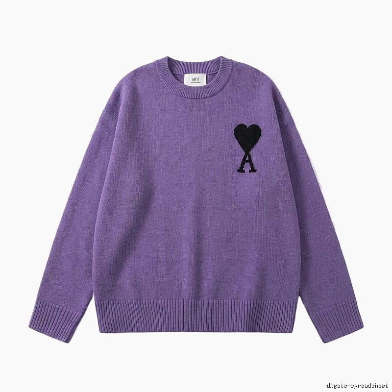 AMIRI Purple Knitted Sweater with Love Design