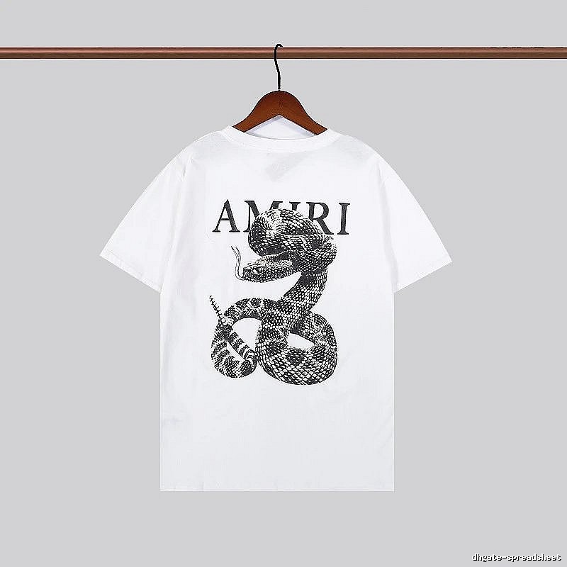 Amiri Resort Graphic T-shirt White Blue Amiri for Travel Looks