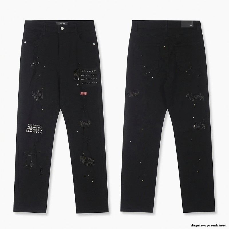 AMIRI Rivet Punk Style Black Pants
