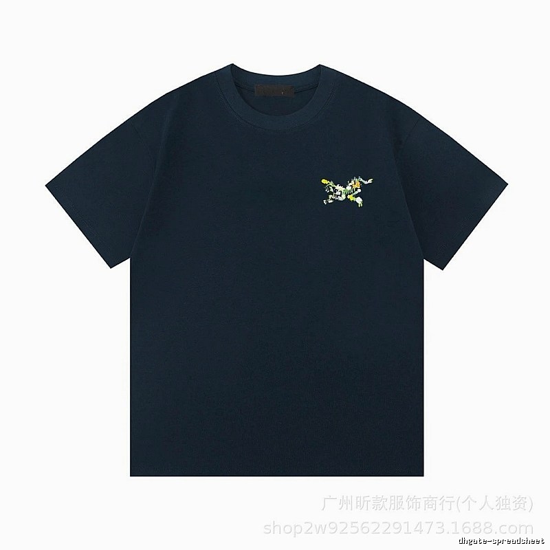 Arc'teryx Floral Embroidered Outdoor Style Navy T-Shirt