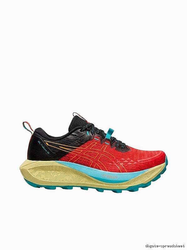 ASICS Trail Running Red and Black Sports Shoes