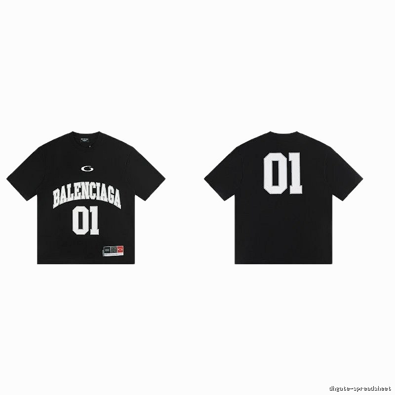 Balenciaga 01 Printed Street Style Black T-shirt