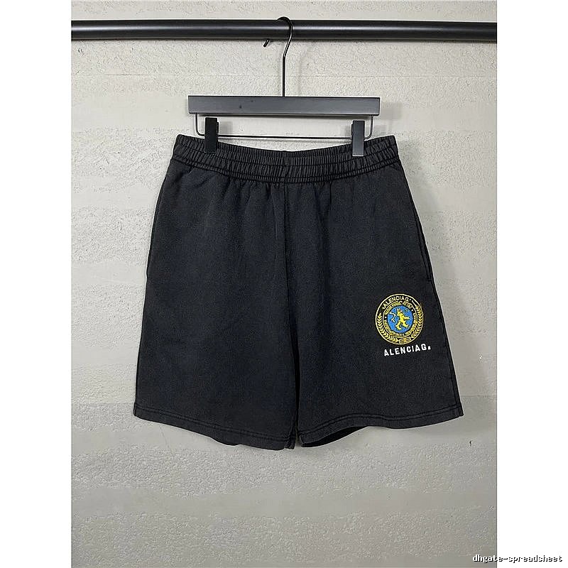 Balenciaga badge-style black shorts