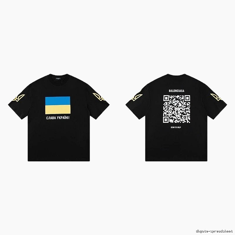 Balenciaga Charity Print Trendy Style Black Short-sleeve T-Shirt
