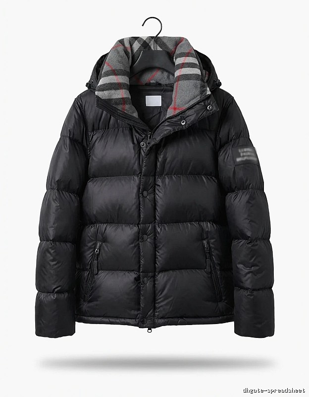 Balenciaga checkered style black down jacket