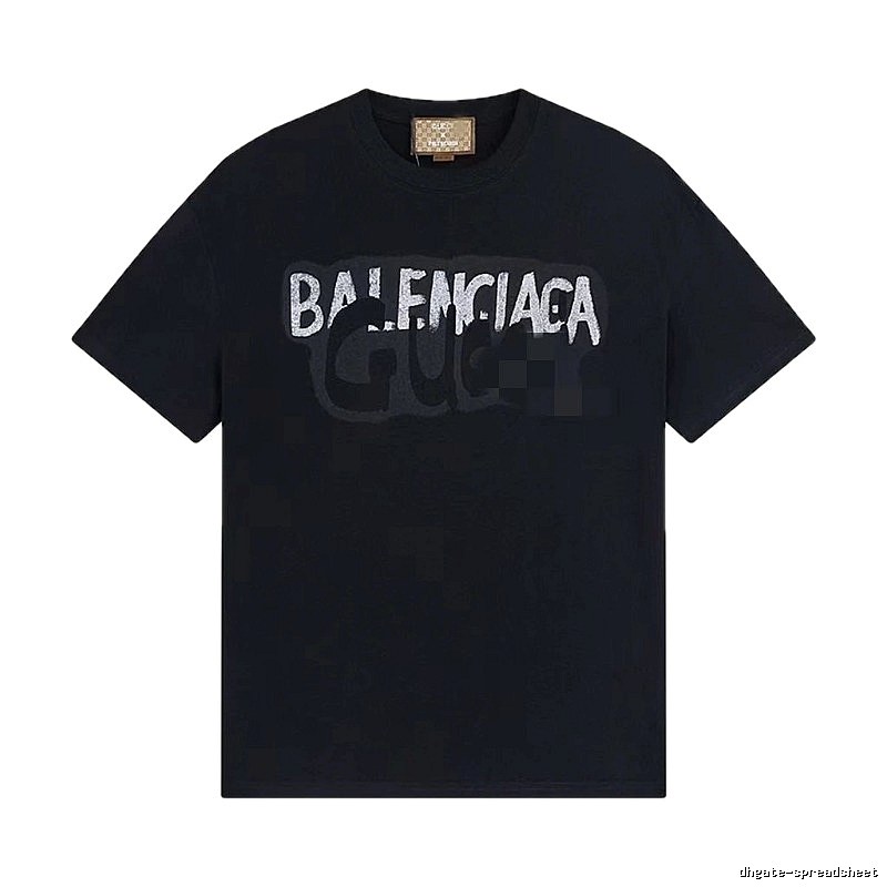 Balenciaga Co-branded Graffiti-style Black T-Shirt