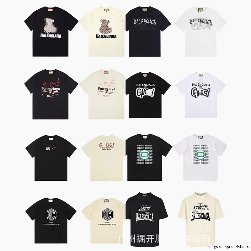 Balenciaga Co-branded Trendy Street Style Multi-color Short-sleeve T-shirt