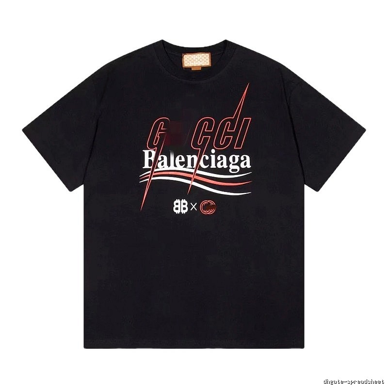 Balenciaga Co-branded Trendy Style Black Short-sleeve T-shirt