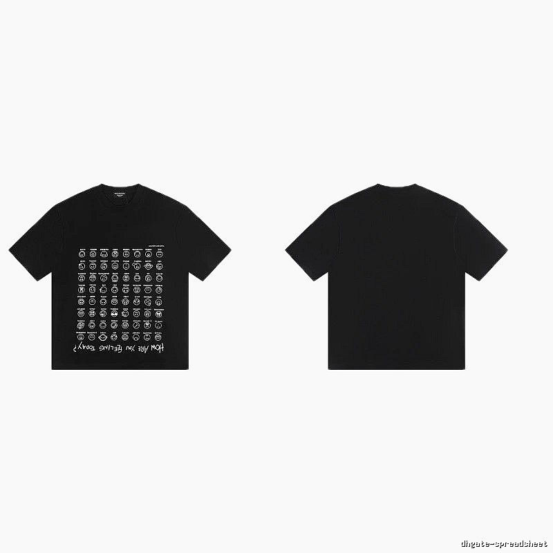 Balenciaga Emoji Printed Street Style Black T-Shirt