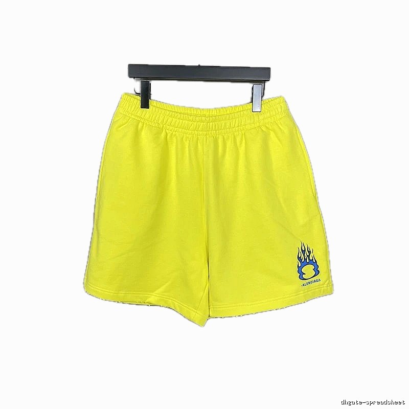 Balenciaga Flame Style Yellow Shorts