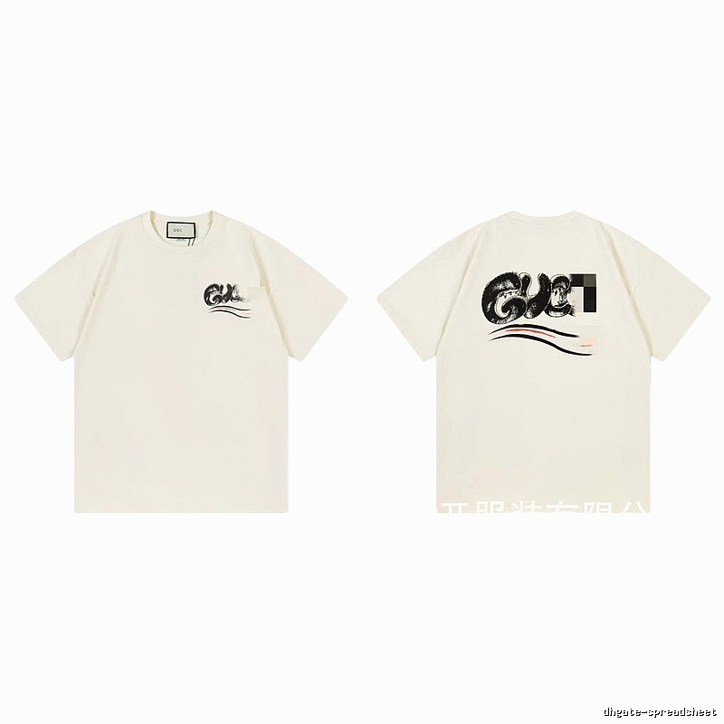 Balenciaga Graffiti Street Style Off-White Short-Sleeve T-Shirt