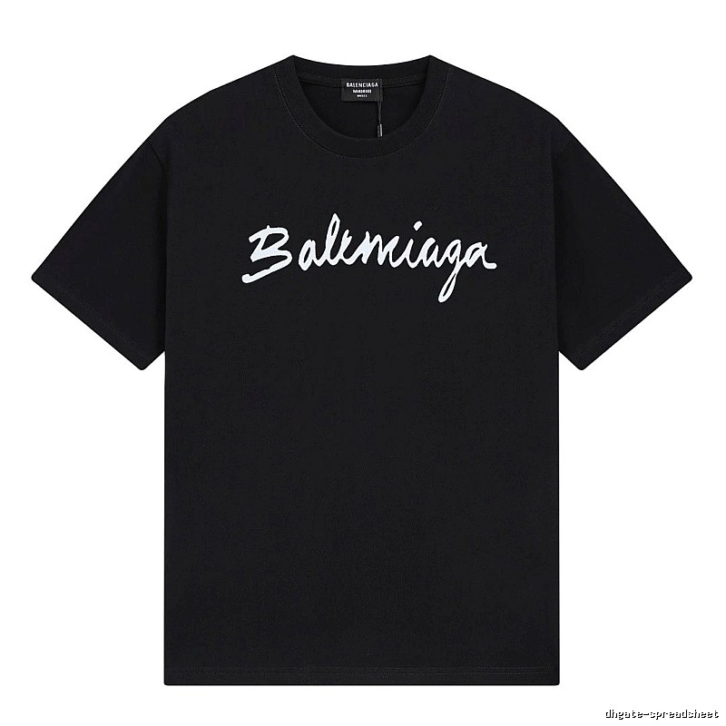 Balenciaga Handwritten Trendy Style Black T-shirt