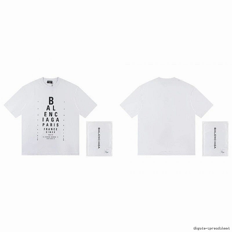 Balenciaga Letter Print Street Style White T-Shirt