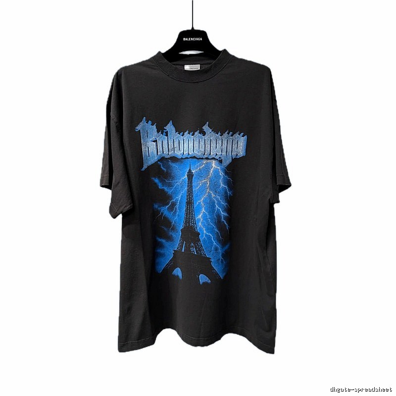Balenciaga Lightning Style Black T-shirt