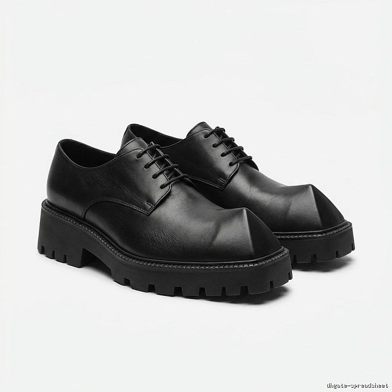 Balenciaga pointed-toe dark leather shoes