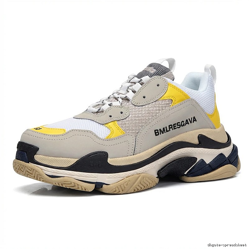 Balenciaga retro grey-yellow sports shoes