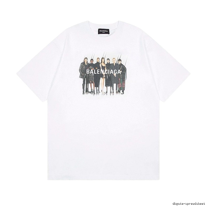 Balenciaga Trendy and Cool Style Portrait Print White T-shirt
