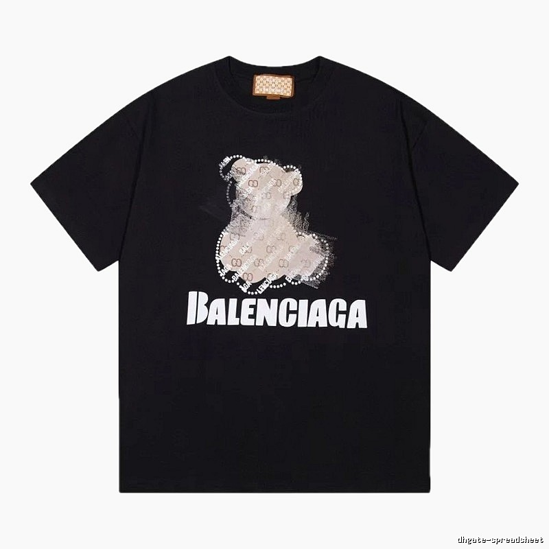 Balenciaga Trendy Black T-Shirt with Bear Print