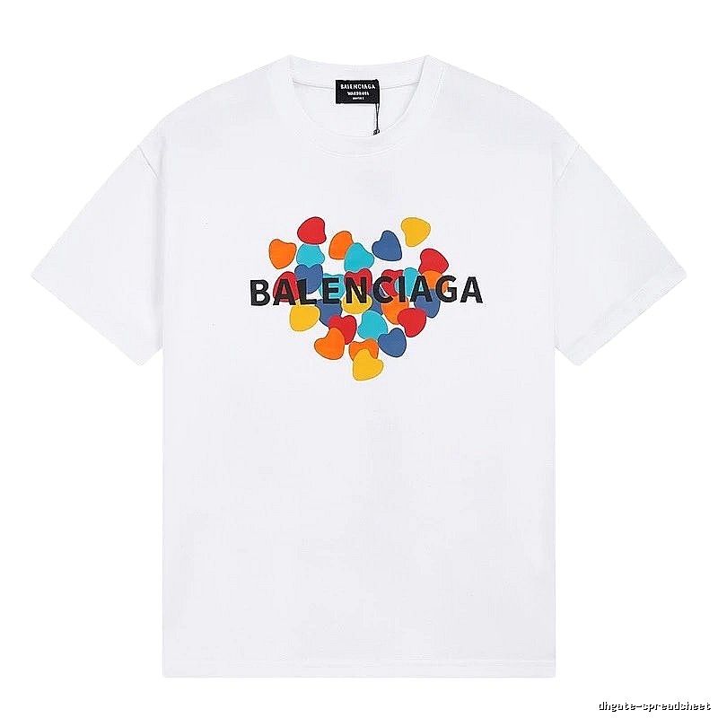 Balenciaga White T-shirt with Heart Print