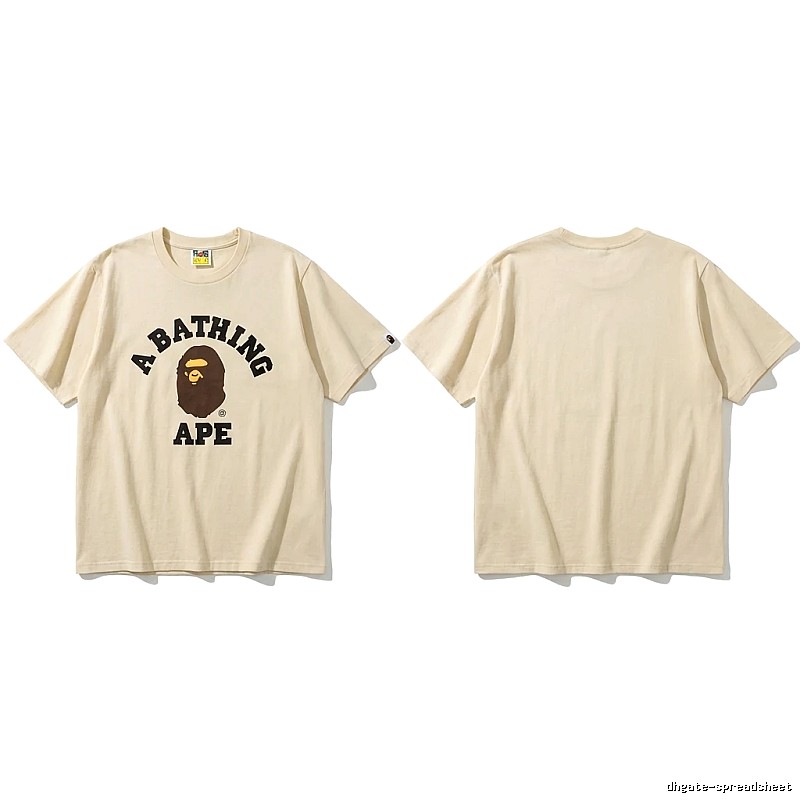 Bape Ape Head Minimalist Style Beige T-shirt