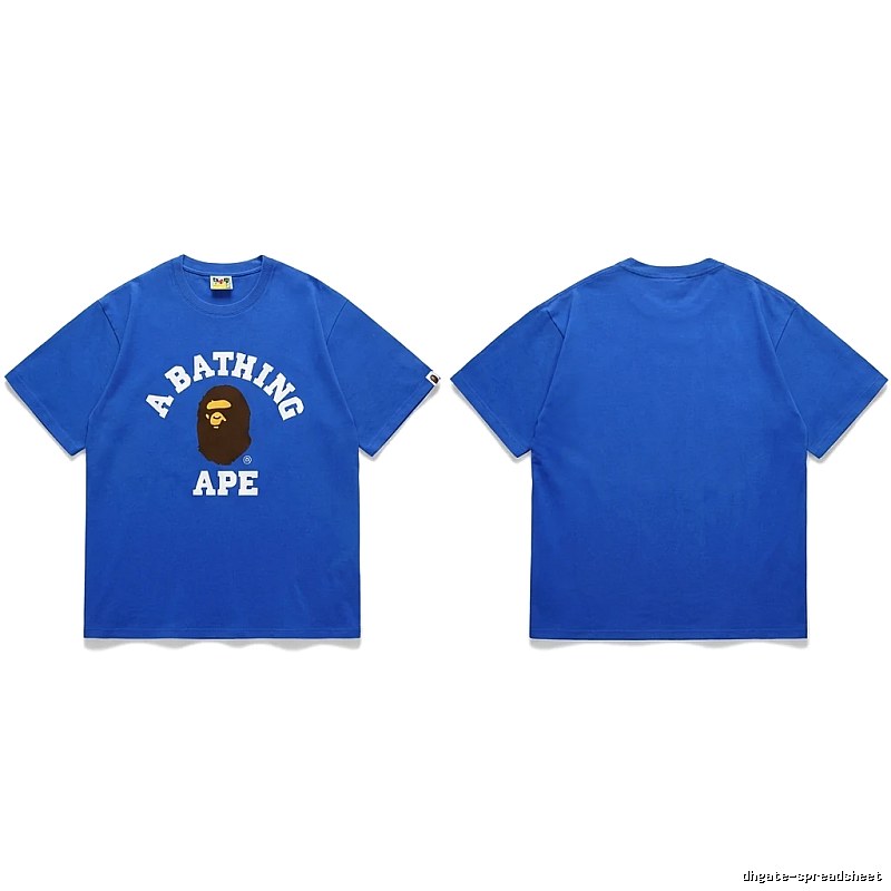 Bape Ape Head Simple Style Blue T-shirt