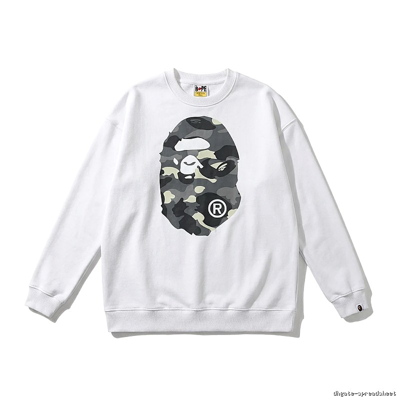 Bape Camouflage Ape Face White Sweatshirt