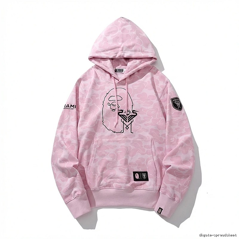 Bape camouflage-style pink hoodie