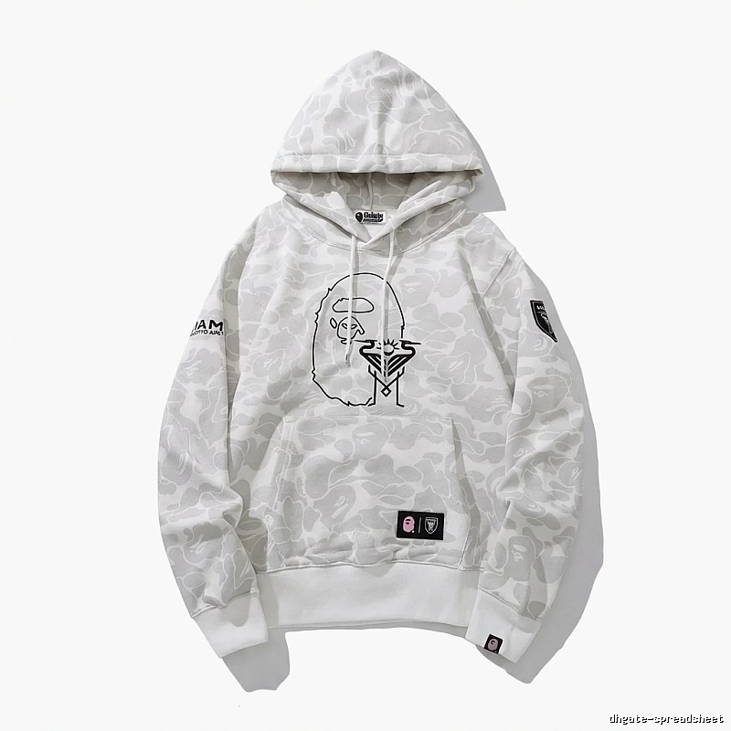 Bape camouflage style white hoodie