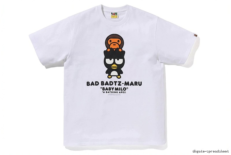 Bape cartoon - printed white T - shirt