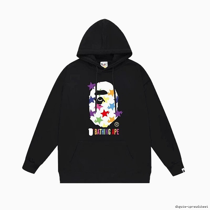 Bape Colorful Alien Style Black Hoodie