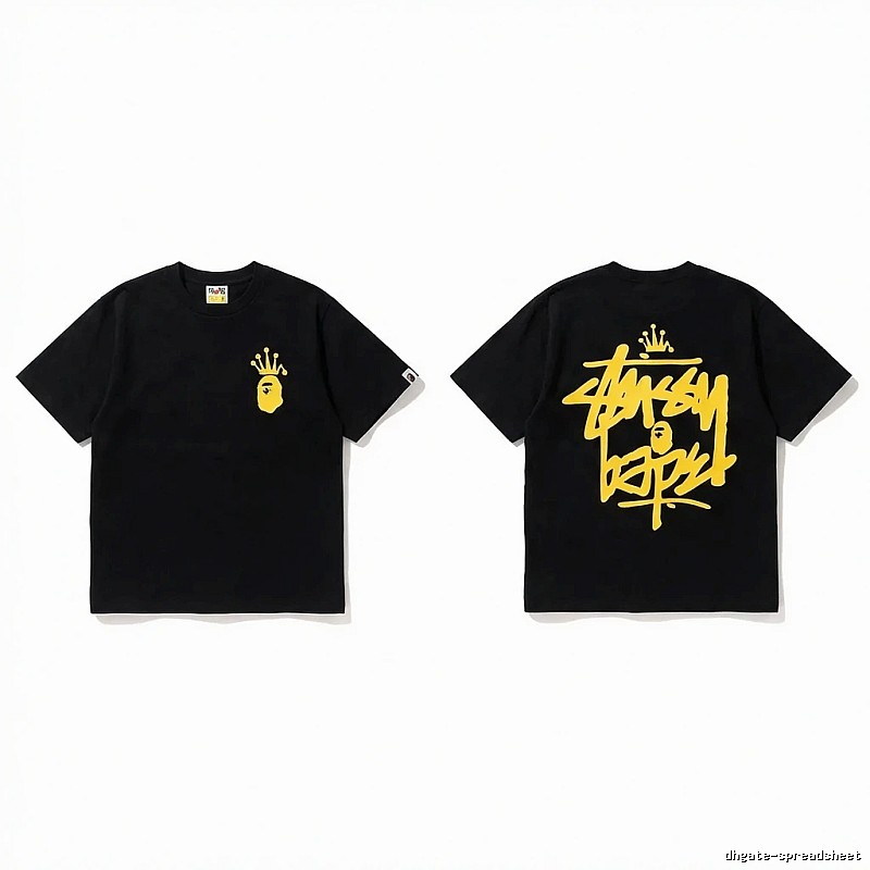 Bape Crown Graffiti Style Black T-shirt