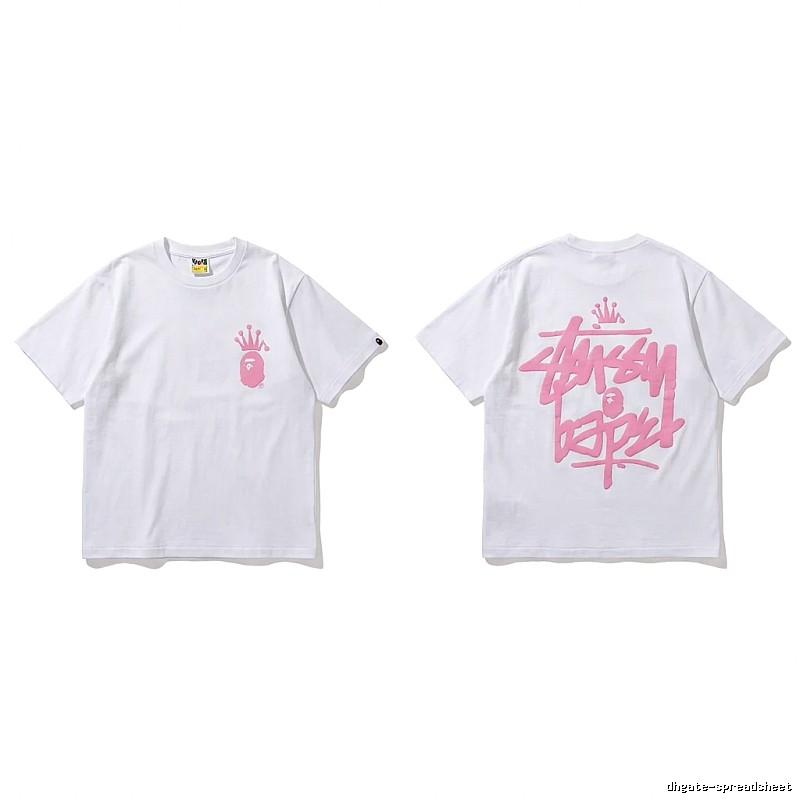 Bape Crown Graffiti Style White T-shirt