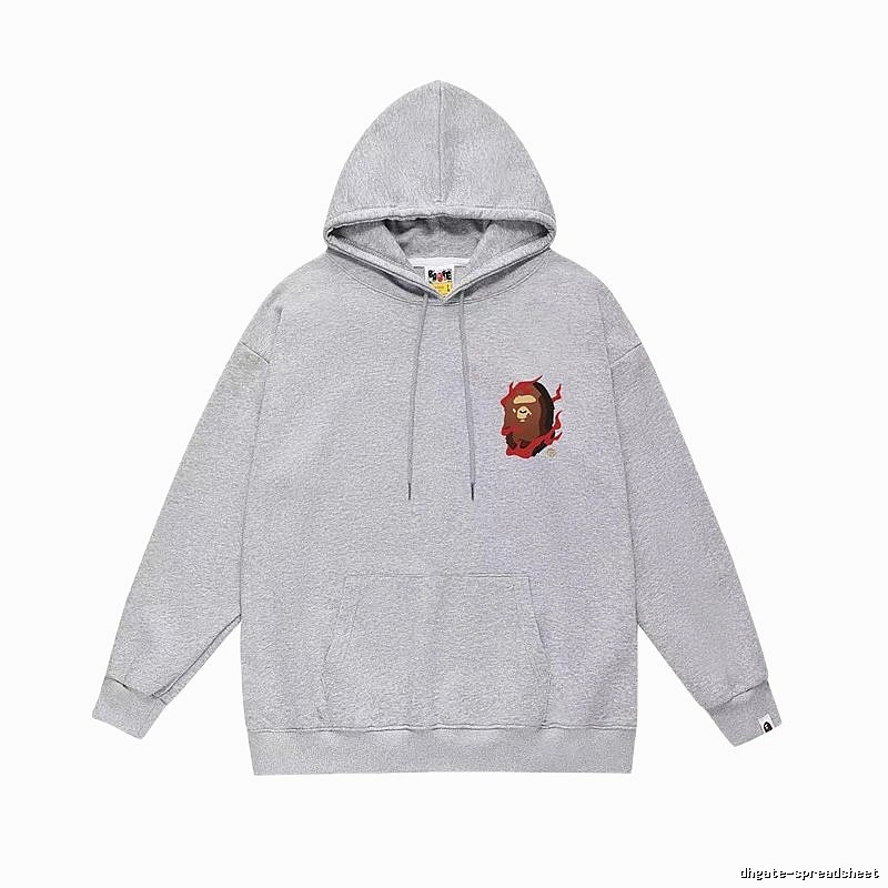 Bape Flame Ape Grey Hoodie