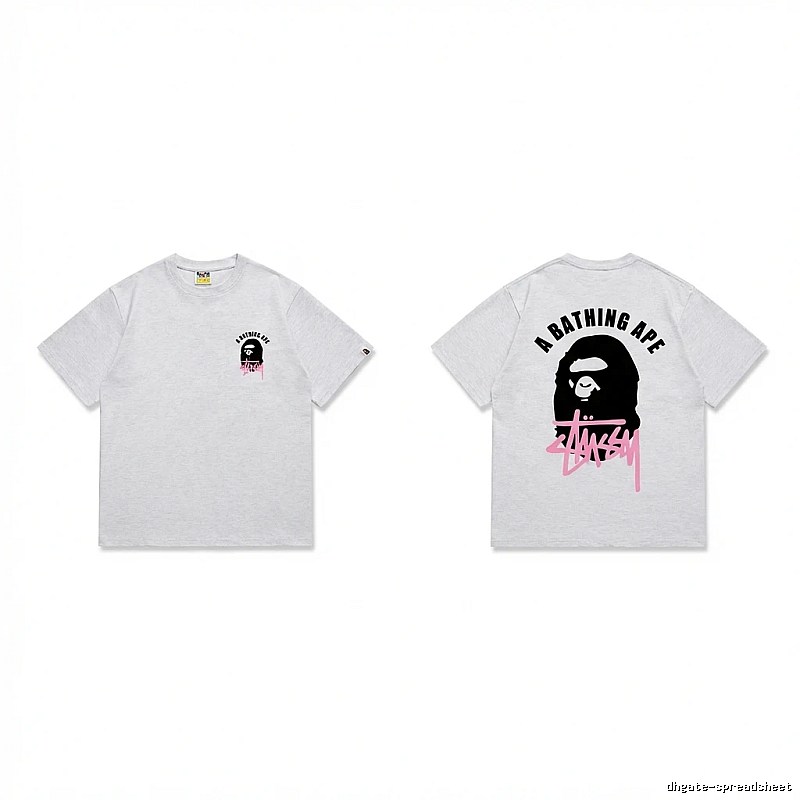 Bape Pink Trendy and Cool Short-sleeve Shirt